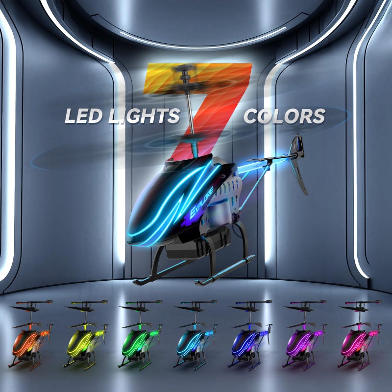 Explorer BUSSGO RC Helicopter, Remote Control Helicopter for Kids with 30Mins Flight(2 Batteries), 7+1 LED Light Modes, Altitude Hold, RC Toys for Boys Girls - Image 2